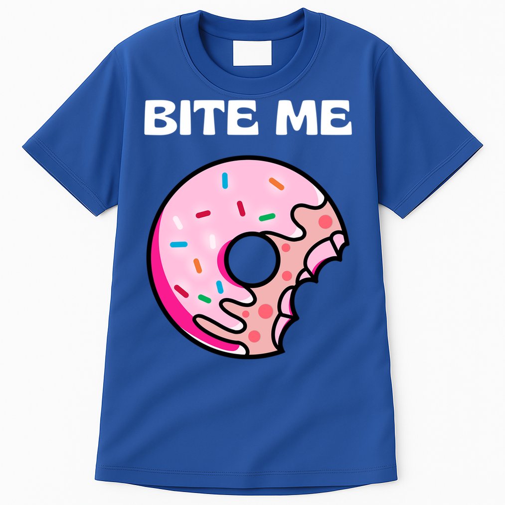 Bite Me Gift Donut Crew Gift Tall T-Shirt