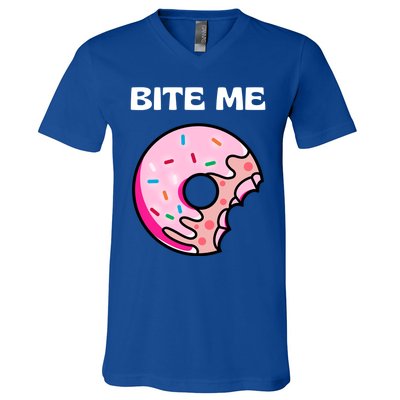 Bite Me Gift Donut Crew Gift V-Neck T-Shirt