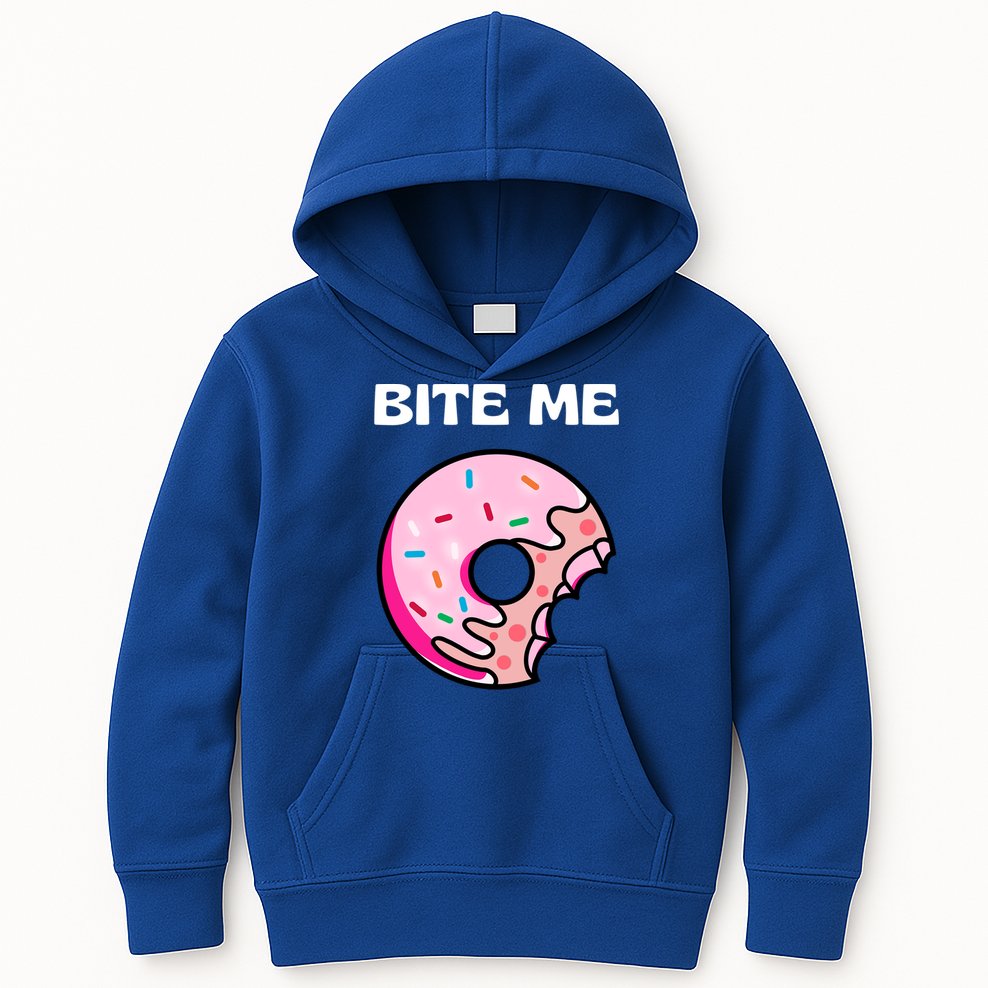 Bite Me Gift Donut Crew Gift Kids Hoodie
