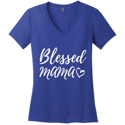 Blessed Mama Gift Christmas Family Matching Gift Women's V-Neck T-Shirt