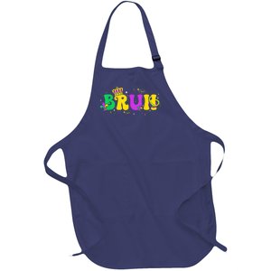 Bruh Mardi Gras Bruh Male Female Celebrating Mardi Gras Mask Festival Full-Length Apron With Pockets