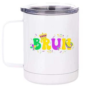 Bruh Mardi Gras Bruh Male Female Celebrating Mardi Gras Mask Festival 12 oz Stainless Steel Tumbler Cup