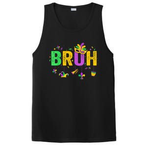 Bruh Mardi Gras Bruh Male Female Celebrating Mardi Gras Mask Carnival PosiCharge Competitor Tank