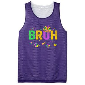 Bruh Mardi Gras Bruh Male Female Celebrating Mardi Gras Mask Carnival Mesh Reversible Basketball Jersey Tank