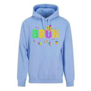 Bruh Mardi Gras Bruh Male Female Celebrating Mardi Gras Mask Carnival Unisex Surf Hoodie