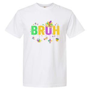 Bruh Mardi Gras Bruh Male Female Celebrating Mardi Gras Mask Carnival Garment-Dyed Heavyweight T-Shirt