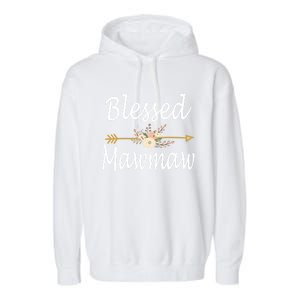 Blessed Mawmaw Great Gift Mothers Day Funny Gift Great Gift Garment-Dyed Fleece Hoodie