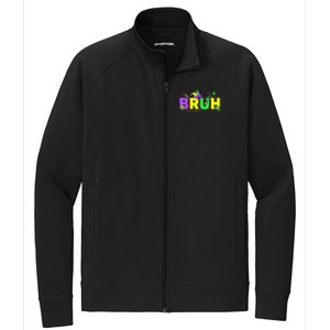 Bruh Mardi Gras Bruh Male Female Happy Mardi Gras Mask Stretch Full-Zip Cadet Jacket