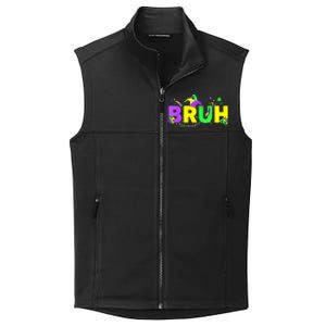 Bruh Mardi Gras Bruh Male Female Happy Mardi Gras Mask Collective Smooth Fleece Vest