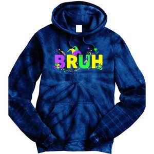 Bruh Mardi Gras Bruh Male Female Happy Mardi Gras Mask Tie Dye Hoodie