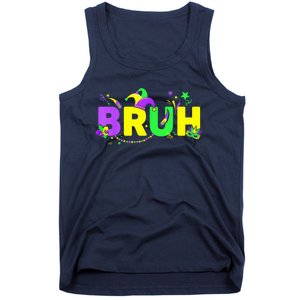 Bruh Mardi Gras Bruh Male Female Happy Mardi Gras Mask Tank Top