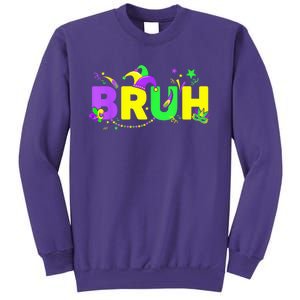 Bruh Mardi Gras Bruh Male Female Happy Mardi Gras Mask Sweatshirt