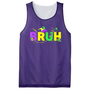 Bruh Mardi Gras Bruh Male Female Happy Mardi Gras Mask Mesh Reversible Basketball Jersey Tank