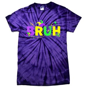 Bruh Mardi Gras Bruh Male Female Happy Mardi Gras Mask Tie-Dye T-Shirt