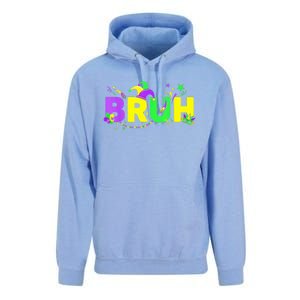 Bruh Mardi Gras Bruh Male Female Happy Mardi Gras Mask Unisex Surf Hoodie