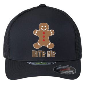 Bite Me (Gingerbread For Christmas) Cute Gift Flexfit Unipanel Trucker Cap