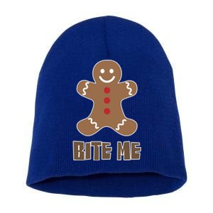 Bite Me (Gingerbread For Christmas) Cute Gift Short Acrylic Beanie