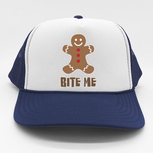 Bite Me (Gingerbread For Christmas) Cute Gift Trucker Hat