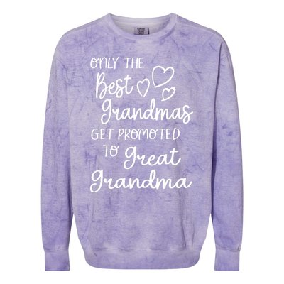 Best Moms Get Promoted To Great Grandma Great Grandmother Colorblast Crewneck Sweatshirt