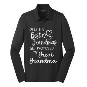 Best Moms Get Promoted To Great Grandma Great Grandmother Silk Touch Performance Long Sleeve Polo