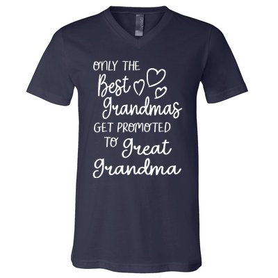 Best Moms Get Promoted To Great Grandma Great Grandmother V-Neck T-Shirt