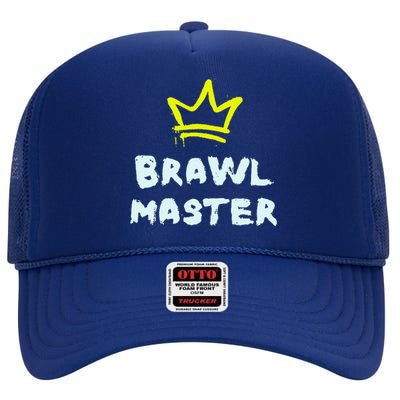 Brawl Master Gamer Gaming Brawler High Crown Mesh Back Trucker Hat