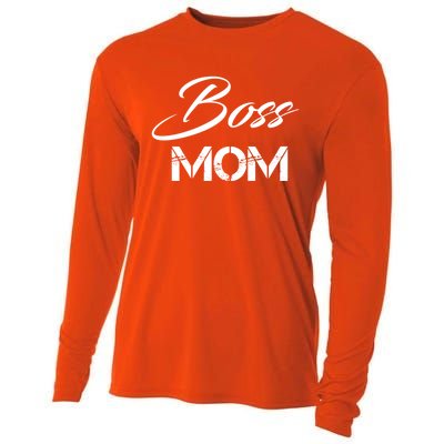 Boss Mom Great Gift Funny Gift Cooling Performance Long Sleeve Crew