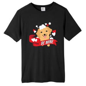 Be Mine Gift Funny Valentine's Day Cute Dog Puppy Gift Tall Fusion ChromaSoft Performance T-Shirt