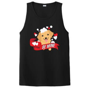 Be Mine Gift Funny Valentine's Day Cute Dog Puppy Gift PosiCharge Competitor Tank