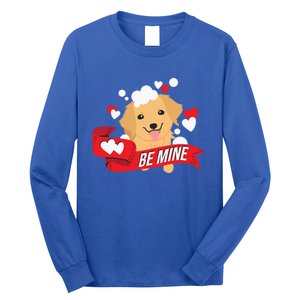 Be Mine Gift Funny Valentine's Day Cute Dog Puppy Gift Long Sleeve Shirt