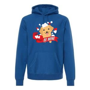 Be Mine Gift Funny Valentine's Day Cute Dog Puppy Gift Premium Hoodie