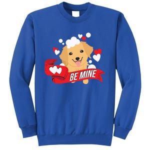 Be Mine Gift Funny Valentine's Day Cute Dog Puppy Gift Tall Sweatshirt