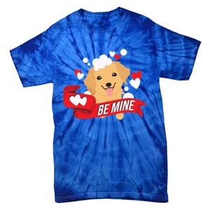 Be Mine Gift Funny Valentine's Day Cute Dog Puppy Gift Tie-Dye T-Shirt