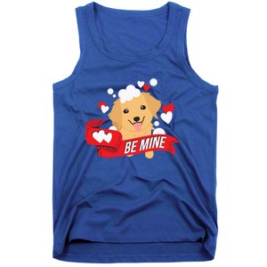 Be Mine Gift Funny Valentine's Day Cute Dog Puppy Gift Tank Top