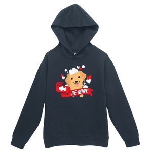 Be Mine Gift Funny Valentine's Day Cute Dog Puppy Gift Urban Pullover Hoodie