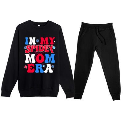 Boy Mama Groovy Mama And Daddy Spidey Mom In My Mom Era Premium Crewneck Sweatsuit Set