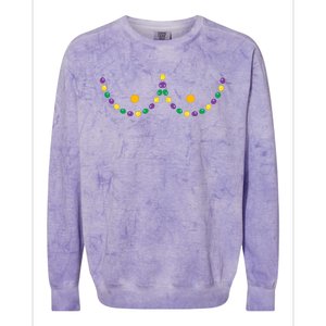 Boobs Mardi Gras Funny Beads Boobs Outline Colorblast Crewneck Sweatshirt