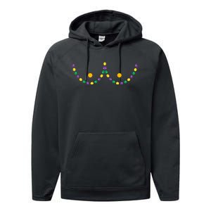 Boobs Mardi Gras Funny Beads Boobs Outline Performance Fleece Hoodie