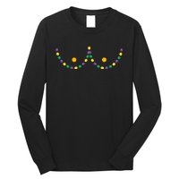 Boobs Mardi Gras Funny Beads Boobs Outline Long Sleeve Shirt