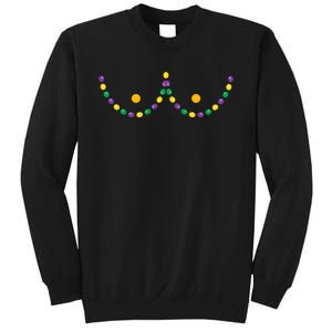 Boobs Mardi Gras Funny Beads Boobs Outline Sweatshirt