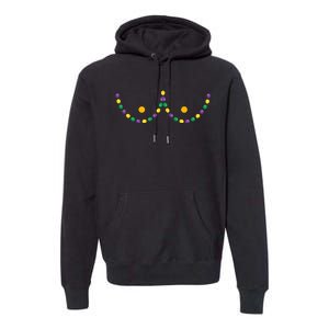 Boobs Mardi Gras Funny Beads Boobs Outline Premium Hoodie