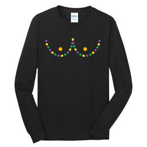 Boobs Mardi Gras Funny Beads Boobs Outline Tall Long Sleeve T-Shirt