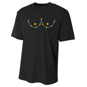 Boobs Mardi Gras Funny Beads Boobs Outline Performance Sprint T-Shirt