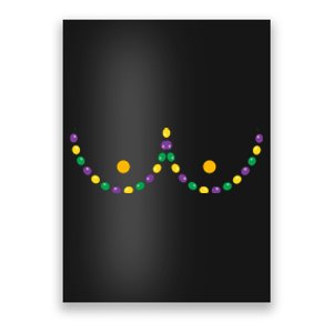 Boobs Mardi Gras Funny Beads Boobs Outline Poster