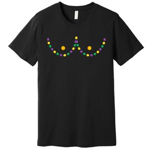 Boobs Mardi Gras Funny Beads Boobs Outline Premium T-Shirt