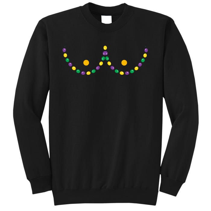 Boobs Mardi Gras Funny Beads Boobs Outline Tall Sweatshirt