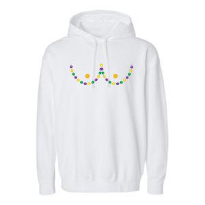 Boobs Mardi Gras Funny Beads Boobs Outline Garment-Dyed Fleece Hoodie