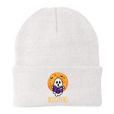Boooks Moon Ghost Reading Halloween Bookworm Librarian Book Knit Cap Winter Beanie