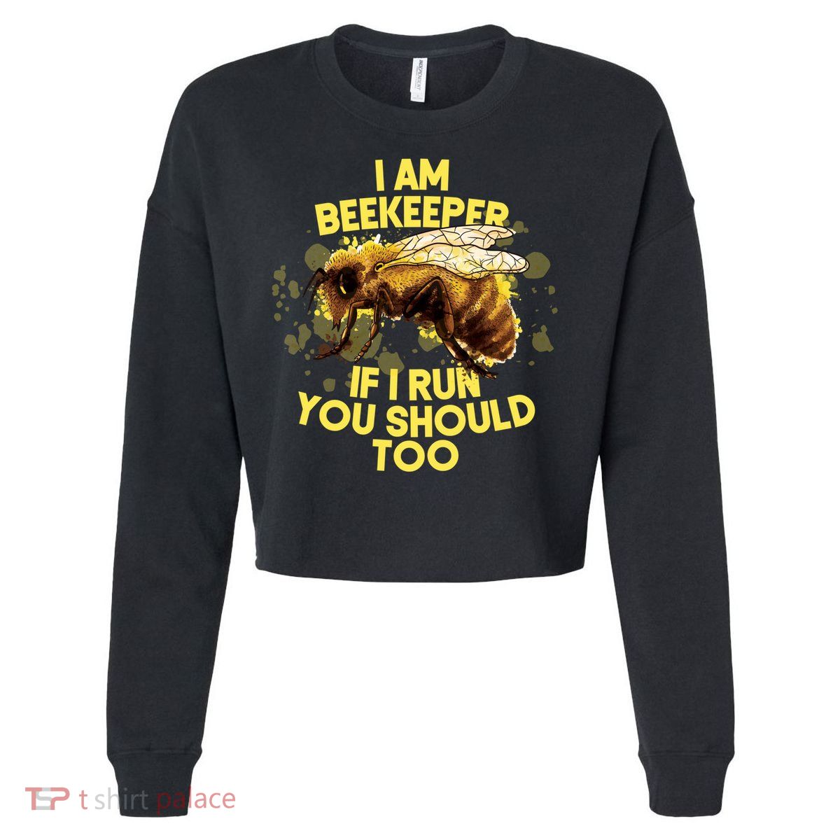 Beekeeper Meaningful Gift Honeycomb Honey Bee Beekeeping Gift Cropped Pullover Crew