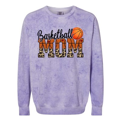 Basketball Mom Gift Funny Ball Mom Cute Letter Great Gift Colorblast Crewneck Sweatshirt